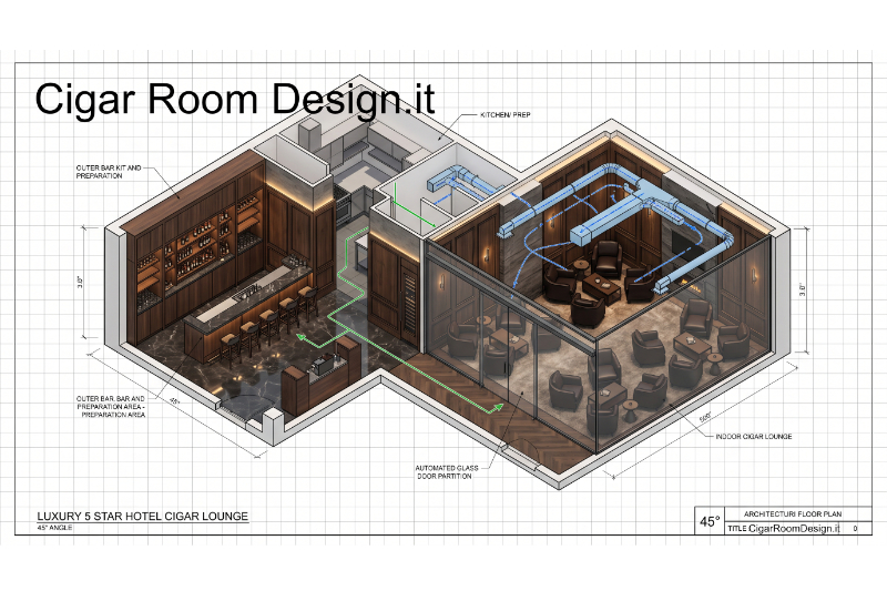 Planimetria Layout Cigar Room
